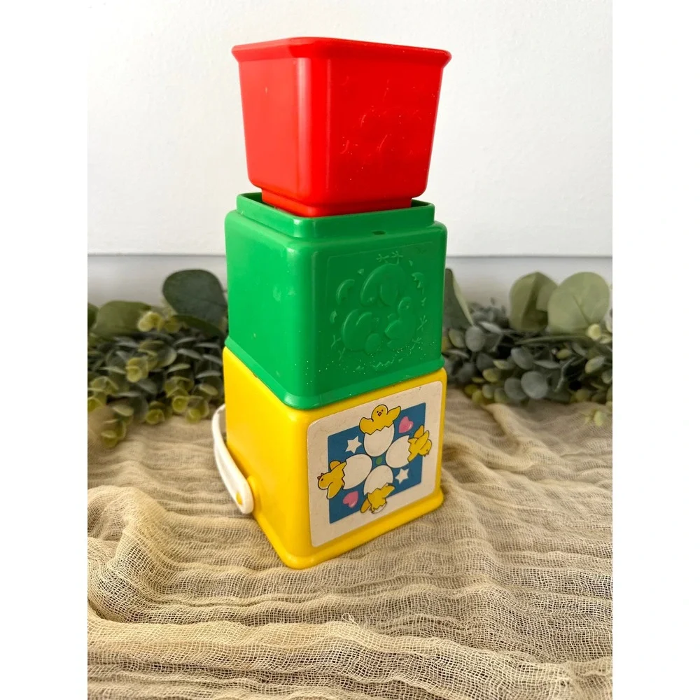 Fisher Price Stacking Blocks vintage nesting activity‎ 1007 1986